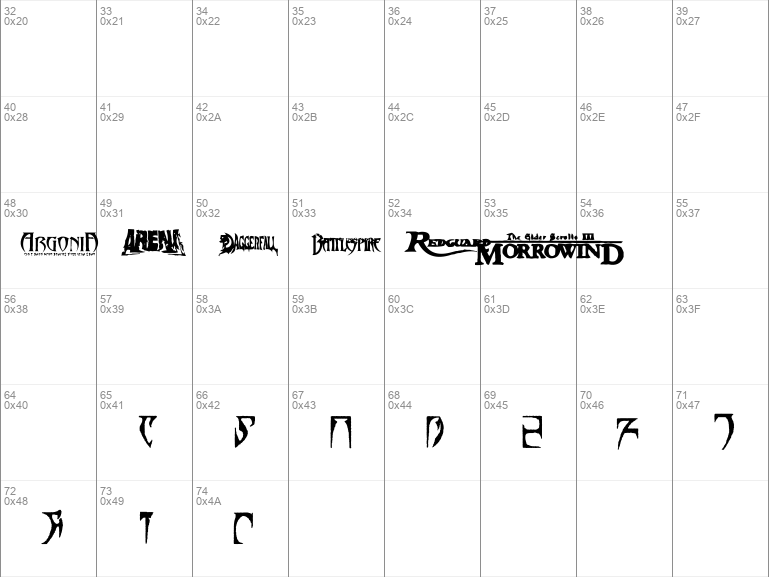 Download free Daedric Regular font | daedric.ttf