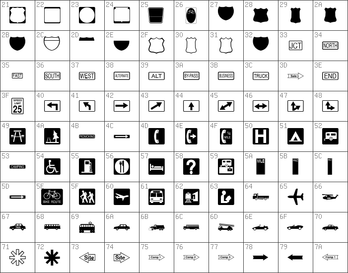 Download Free Esri Transportation Municipal Regular Font 